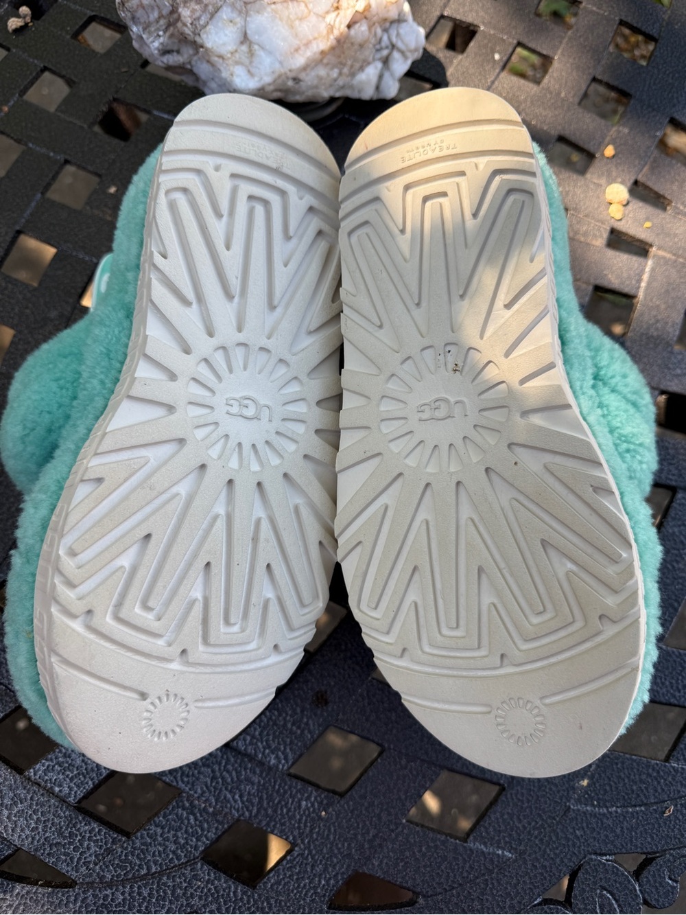 Ugg Plush Faux-Shearling Slide Slippers in Seafoam Green - Women - Picture 4 of 4